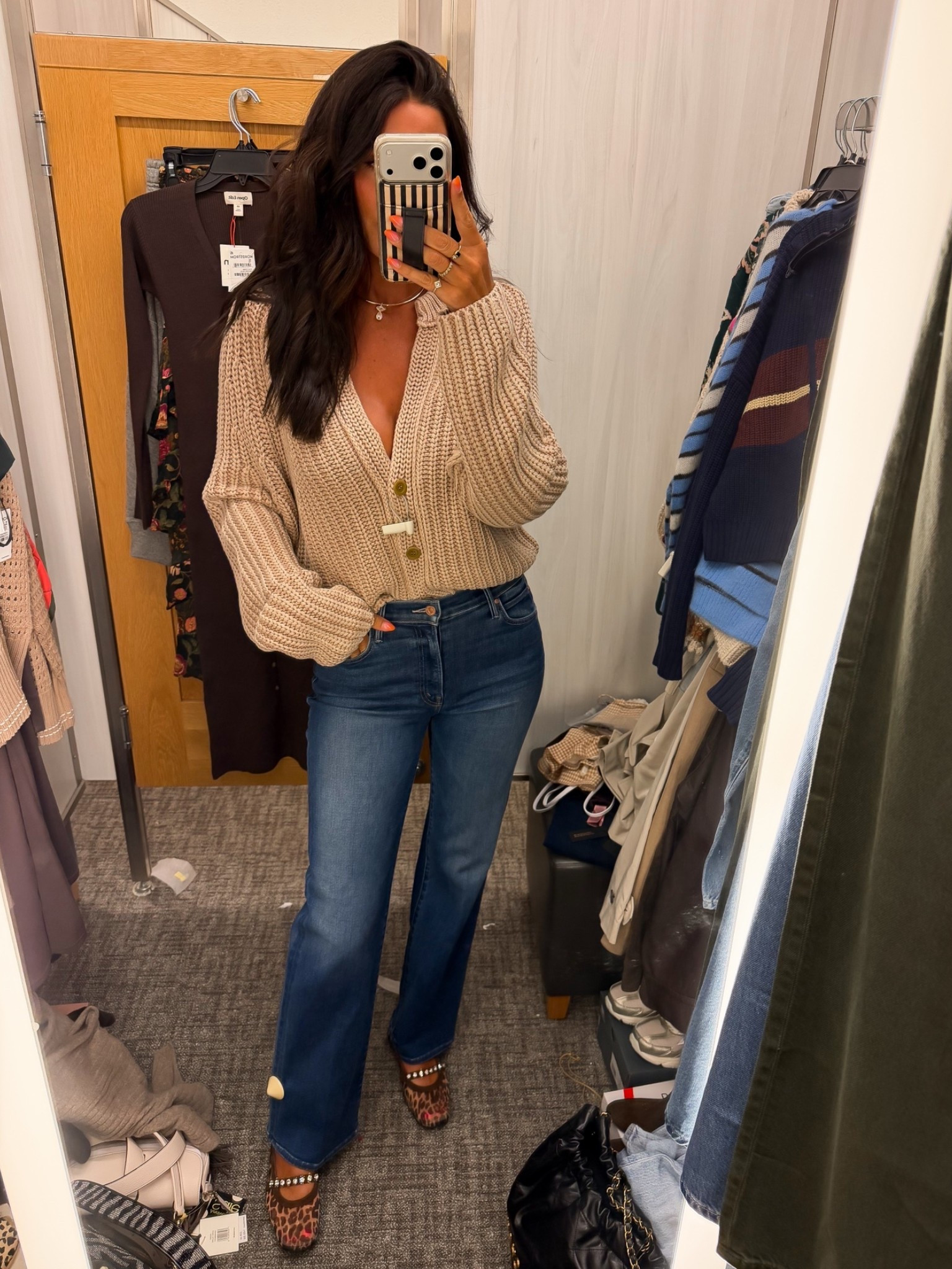 Free People sweater size small | denim true to size | flats I got my true size 9. I maybe could have sized up but I think they will stretch out

#LTKootd #LTKdayinmylife