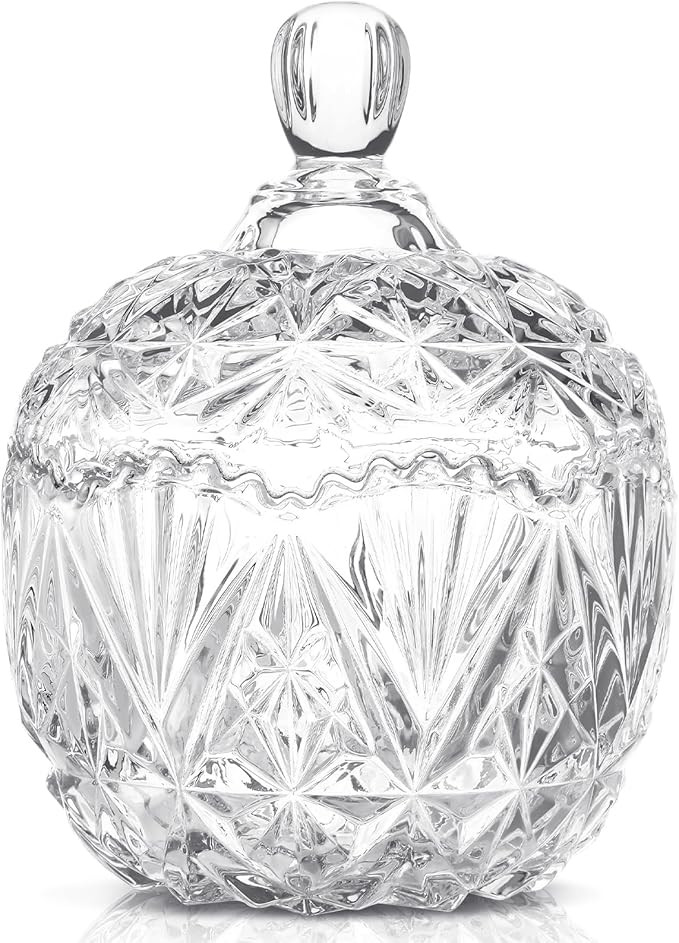 DoubleFill 26 oz Large Glass Candy Dish with Lids Crystal Candy Jar with Lid Halloween Decorative... | Amazon (US)