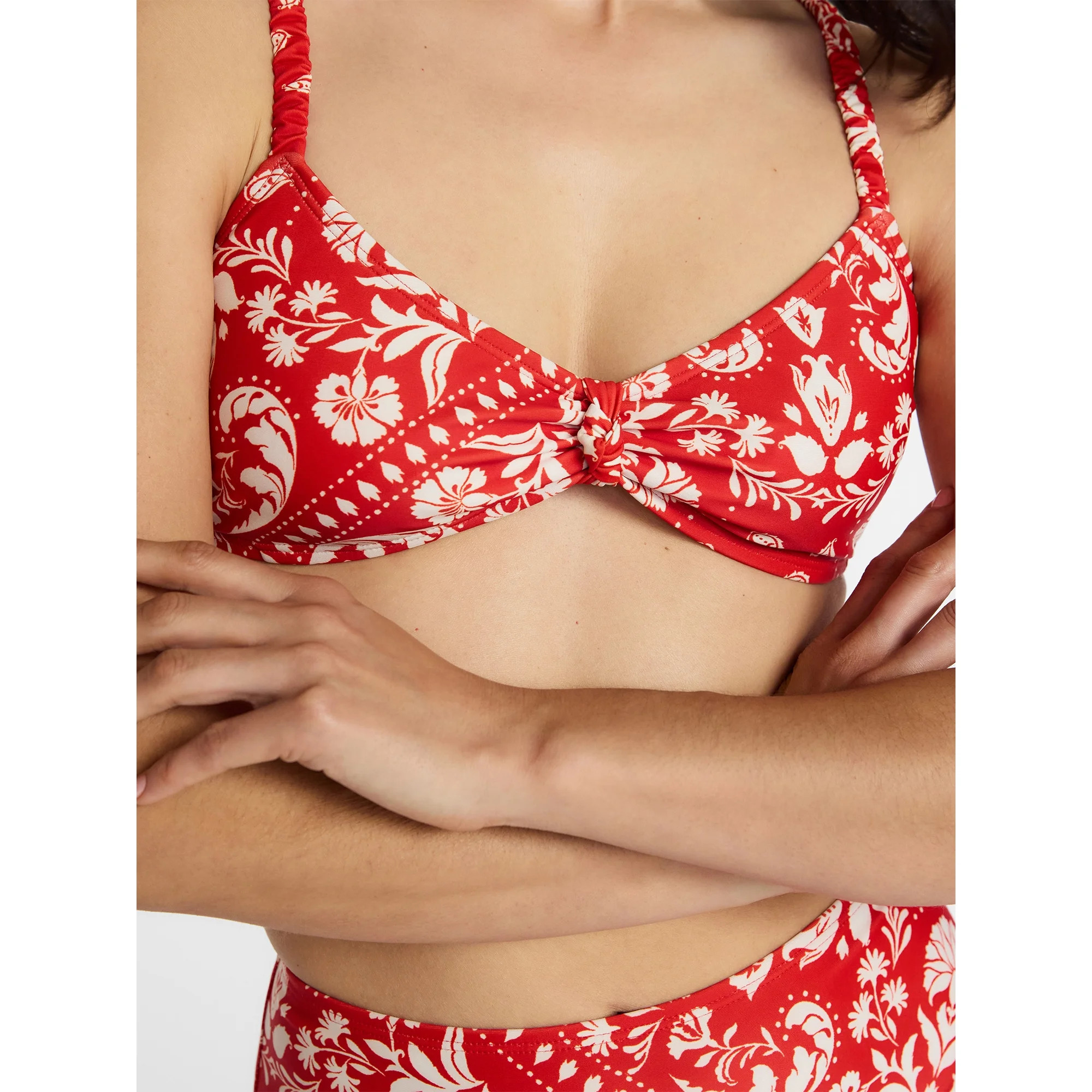 Time and Tru Women's and Women's Plus Knot Front Bralette Bikini Top, Sizes XS-3X | Walmart (US)