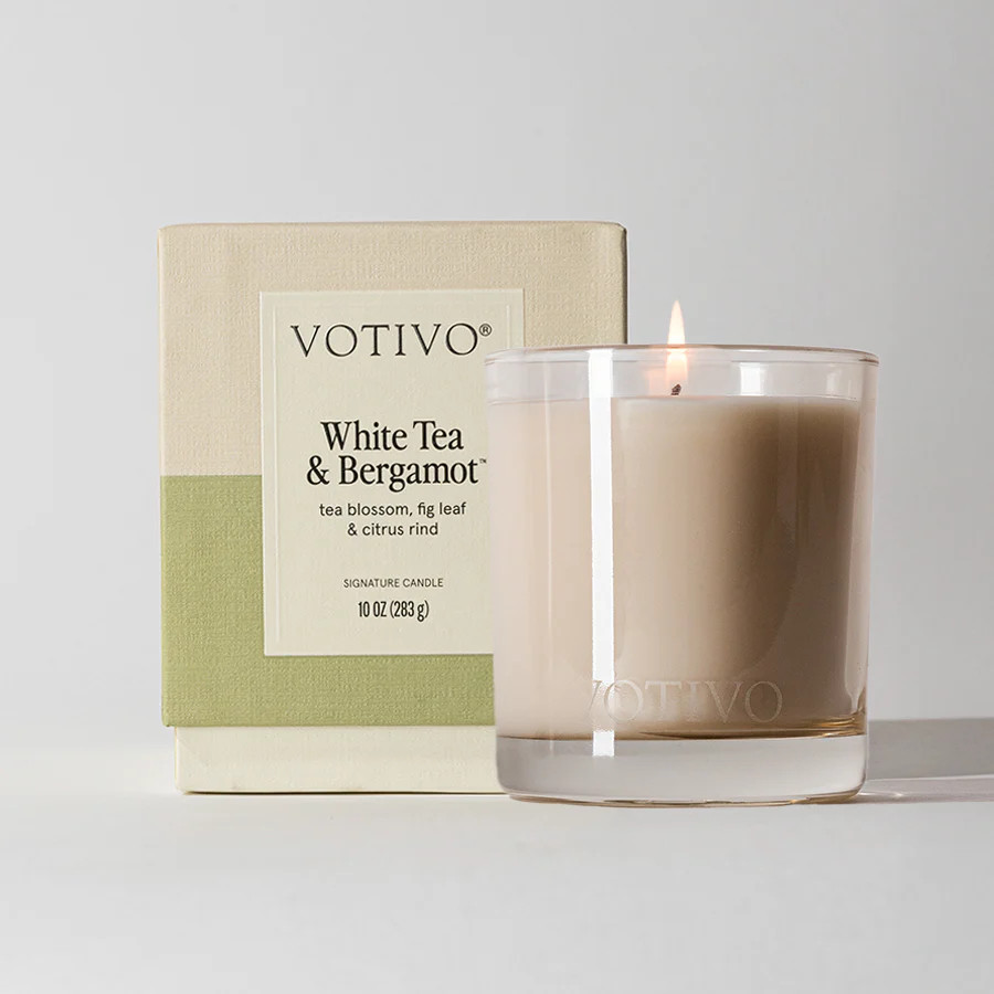 White Tea & Bergamot 10 oz. Signature Candle | Votivo