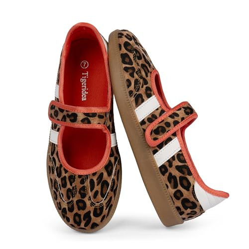 Tigeridea Leopard Fashion Sneakers for Women Leopard Business Casual Tennis Shoes Strap Cute Flat Mary Jane Shoes Size 7 | Amazon (US)