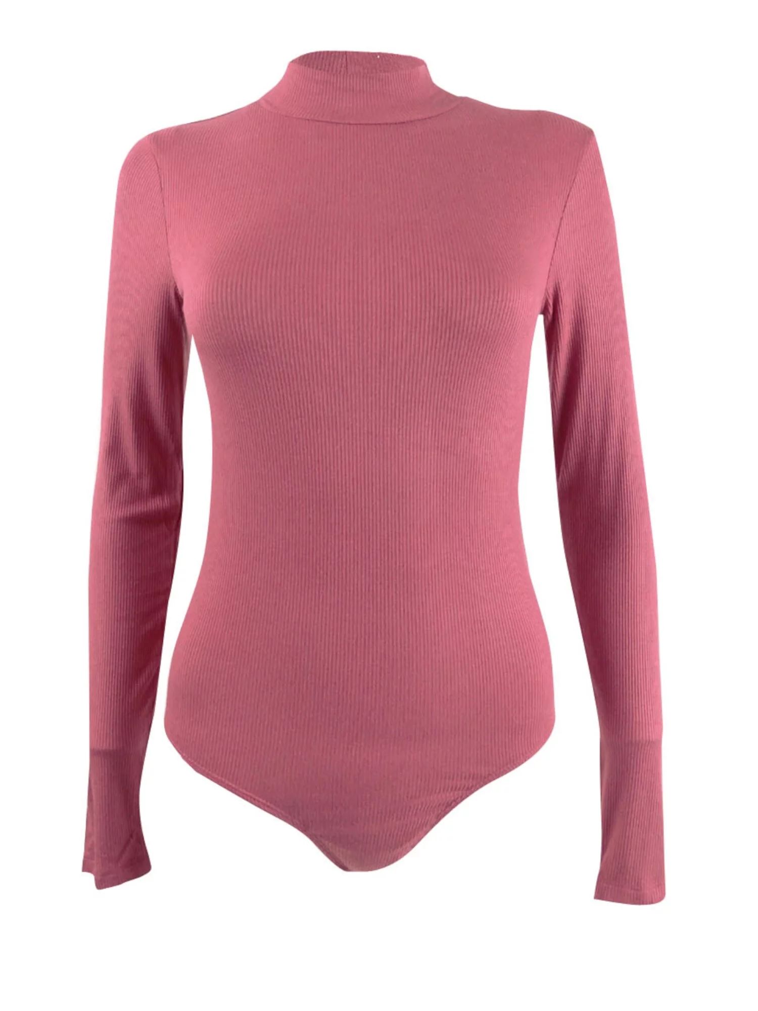 SELF E Womens Pink Mock Neck Stretch Bodysuit Juniors L - Walmart.com | Walmart (US)