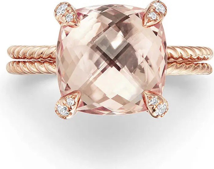 Châtelaine® Morganite & Diamond Ring in 18K Rose Gold | Nordstrom