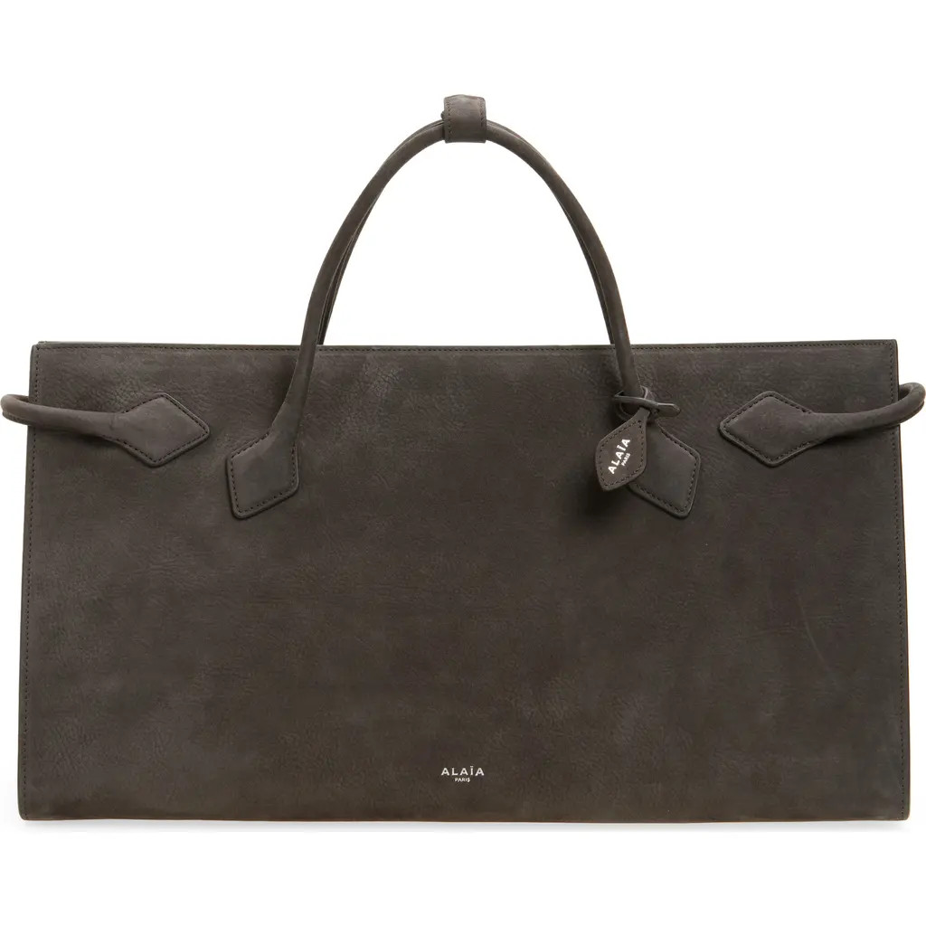 Alaïa Le Teckel Suede Tote in Anthracite at Nordstrom | Nordstrom