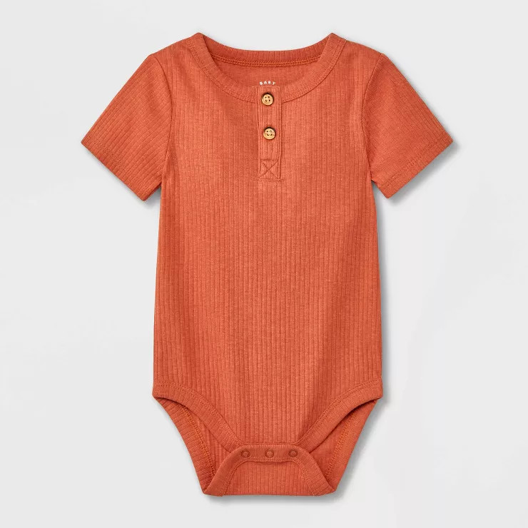 Baby Ribbed Henley Short Sleeve Bodysuit - Cat & Jack™ | Target