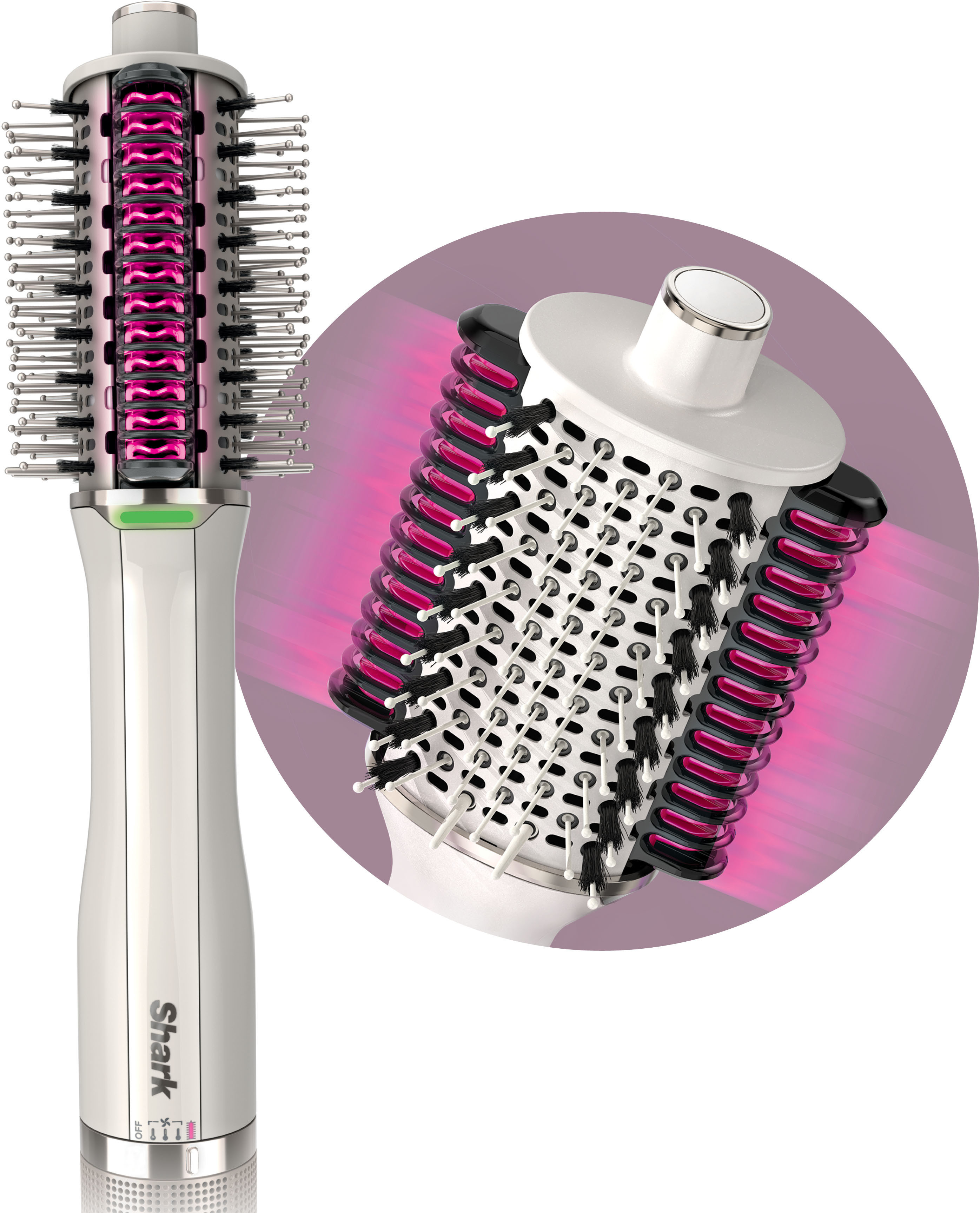 Shark - SmoothStyle Heated Comb and Blow Dryer Brush, Dual Mode, For All Hair Types - Silk | Best Buy U.S.