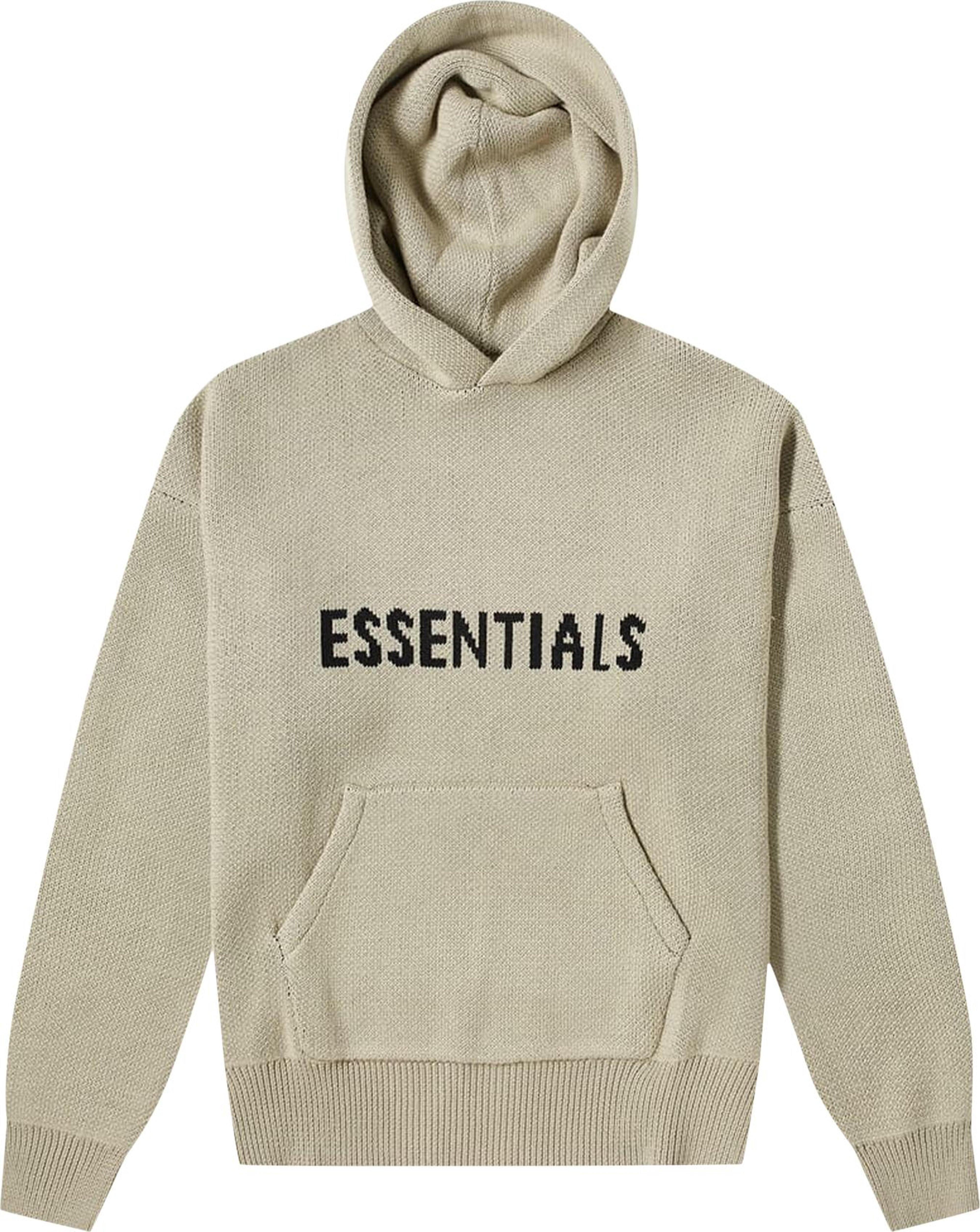 Fear of God Essentials Knit Hoodie 'Olive' | GOAT