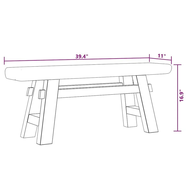 vidaXL Bench Solid Reclaimed Wood 39.4"x11"x16.9" | Walmart (US)