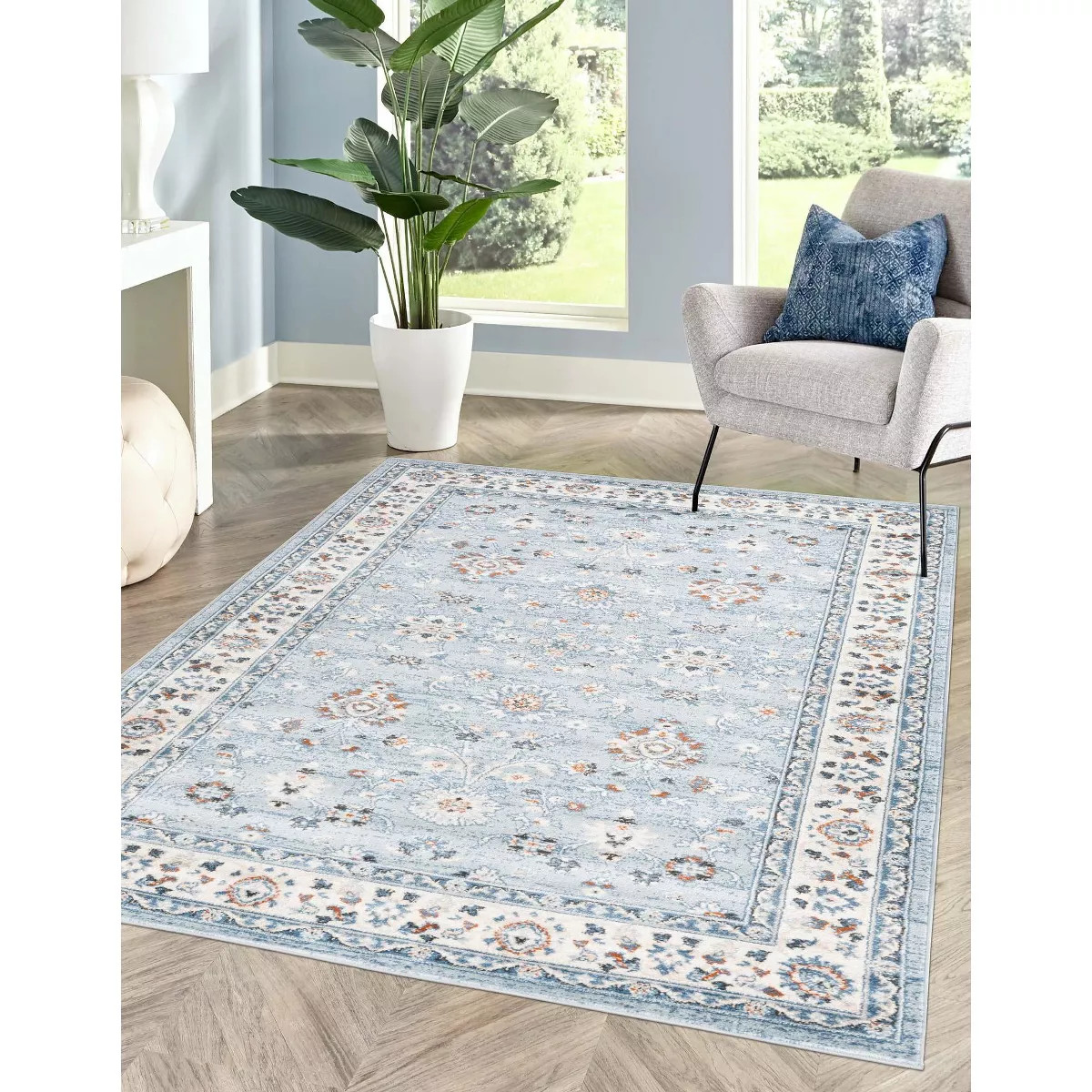 Unique Loom Charlotte Carmel Botanical Indoor Woven Area Rug | Target