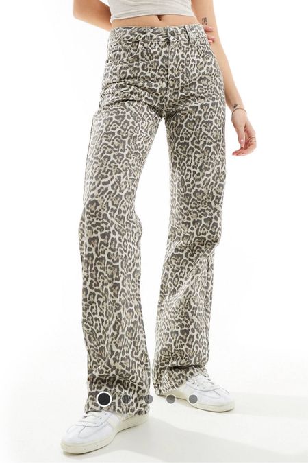 Leopard print jeans 