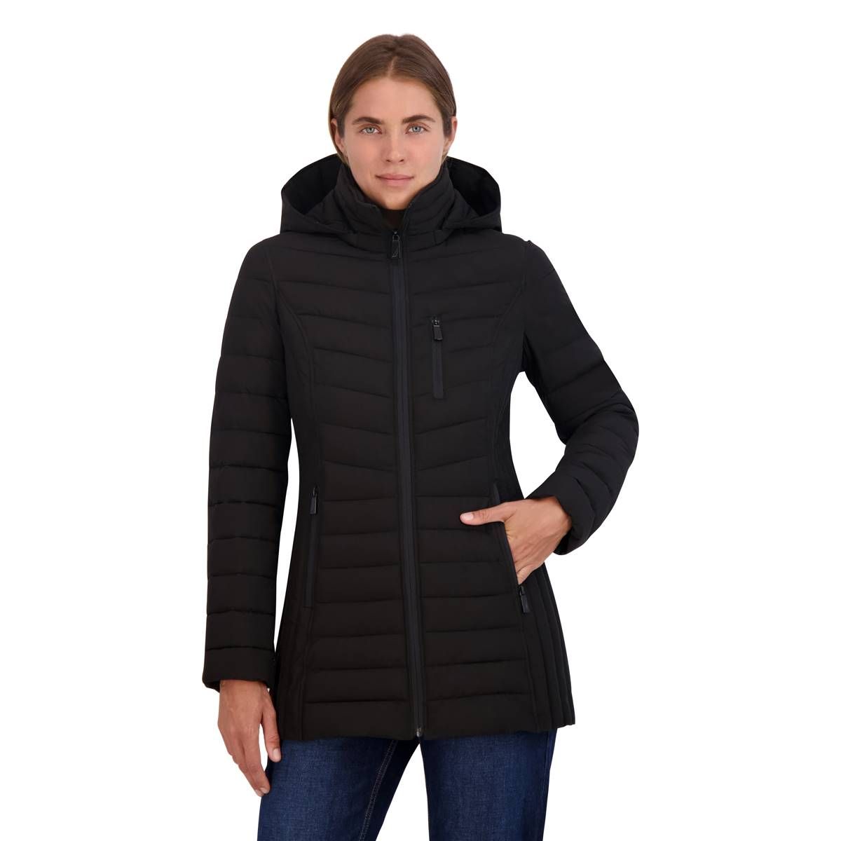 Womens Nautica 30in. Packable Puffer Jacket w/Chest Zip | Boscov's Department Stores