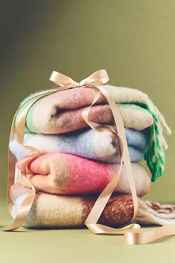 Maeve Plaid Fringe Scarf | Anthropologie (US)