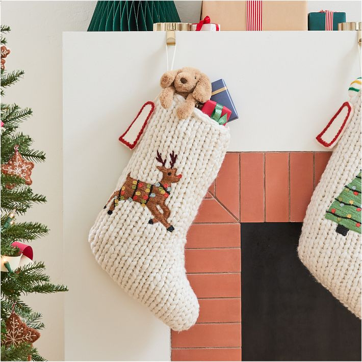 Chunky Knit Sweater Stocking - Reindeer | West Elm (US)