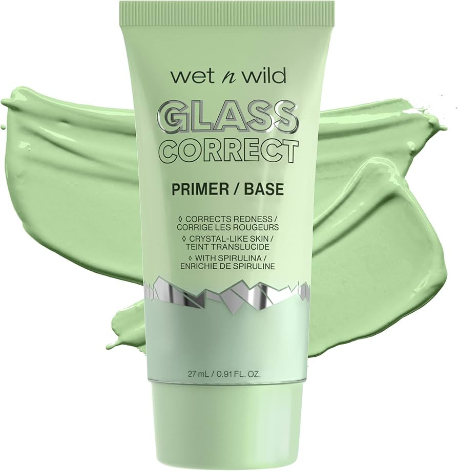 wet n wild Prime Focus Glass Skin Correct Primer Bright Crystal Finish, Green, 0.91 Fl Oz | Amazon (US)