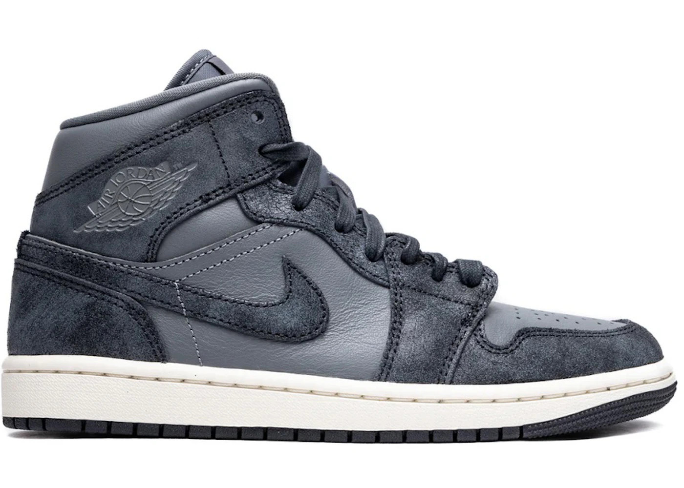 Jordan 1 MidDistressed Smoke Grey (Women's) | StockX