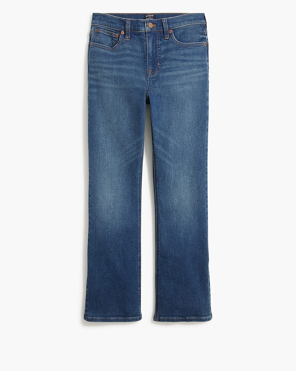 Petite mid-rise flare crop jean in signature stretch | J.Crew Factory