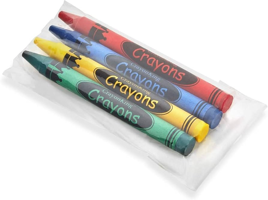 CrayonKing 25 Sets of 4-Packs in Cello (100 total bulk Crayons) Restaurants, Party Favors, Birthd... | Amazon (US)