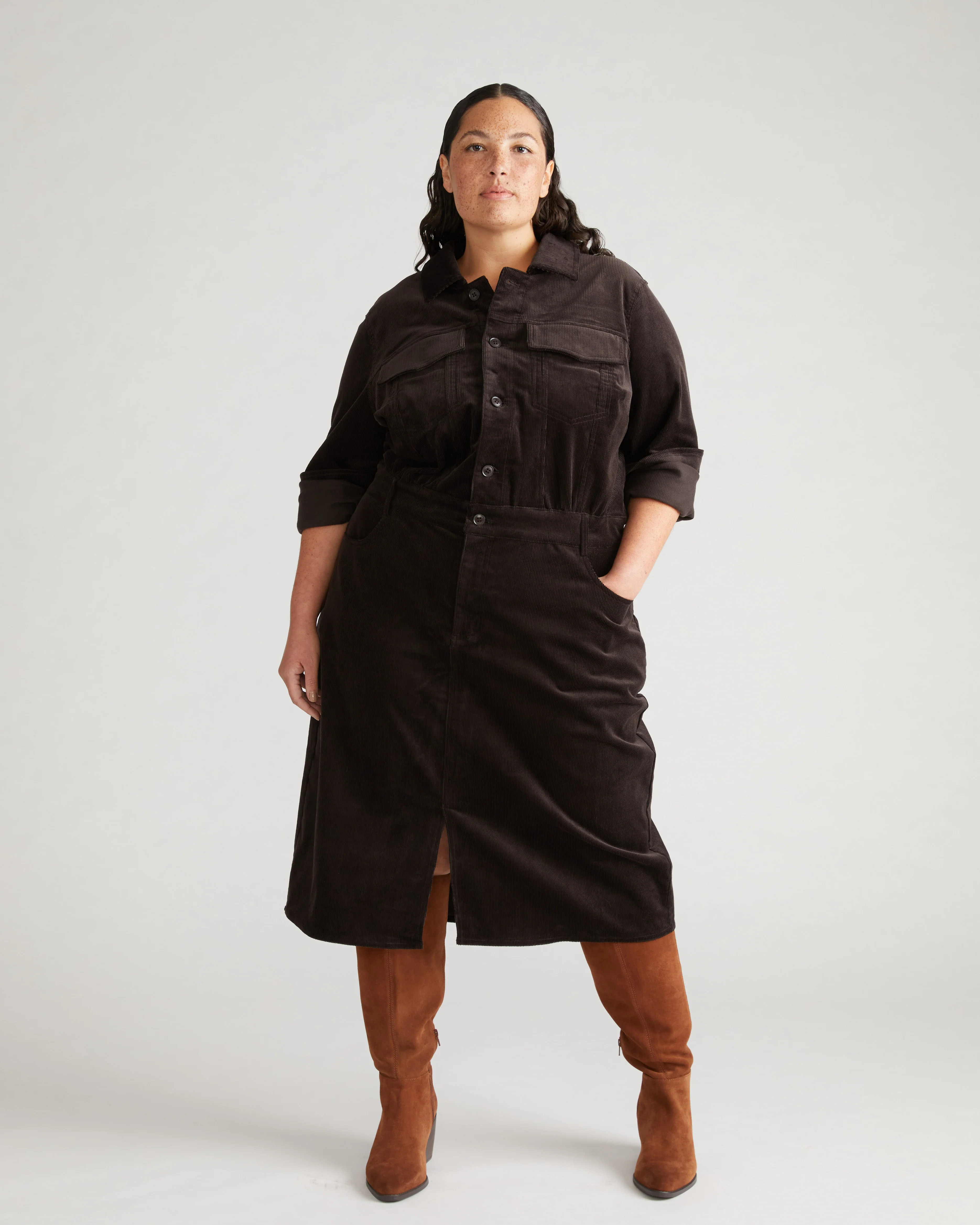 Dakota Corduroy Dress - Espresso | Universal Standard