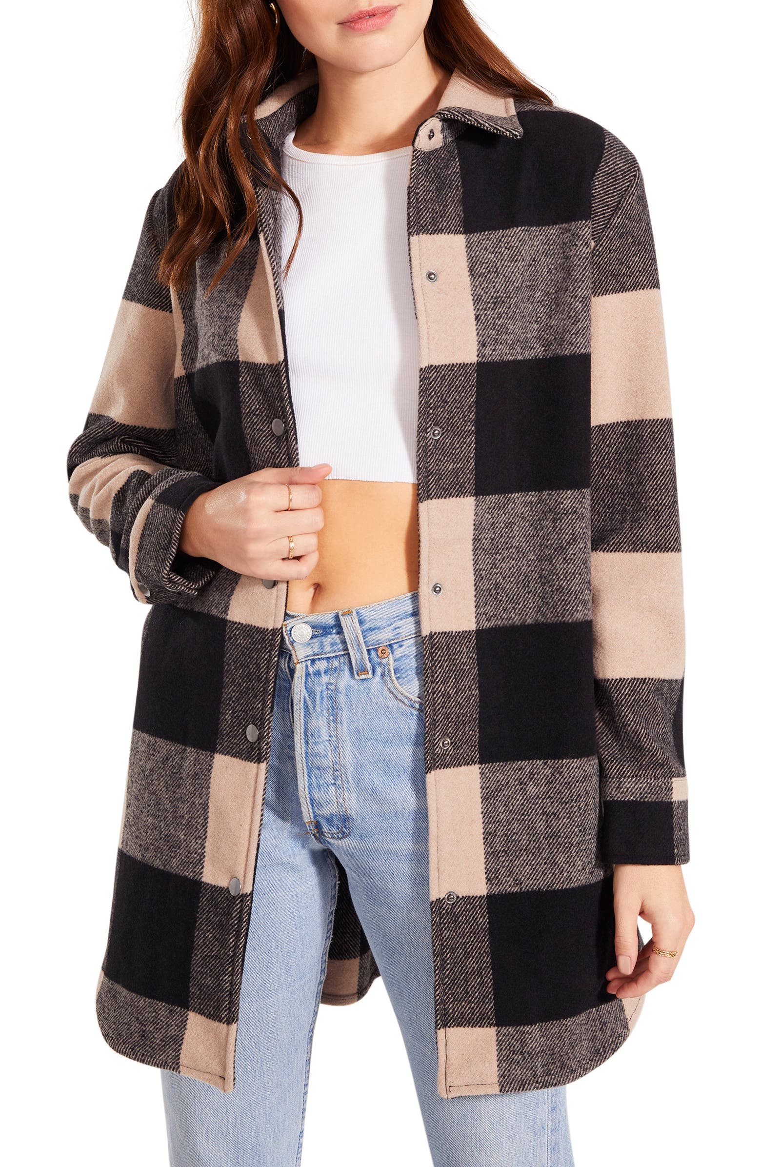 BB Dakota Eldridge Oversize Buffalo Check Shirt Jacket | Nordstrom
