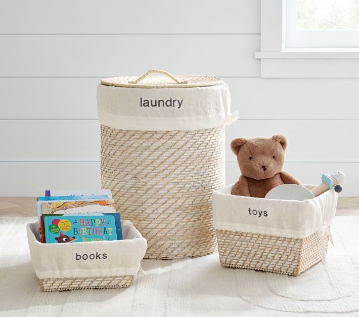 Quinn White Washed Hamper | Pottery Barn Kids