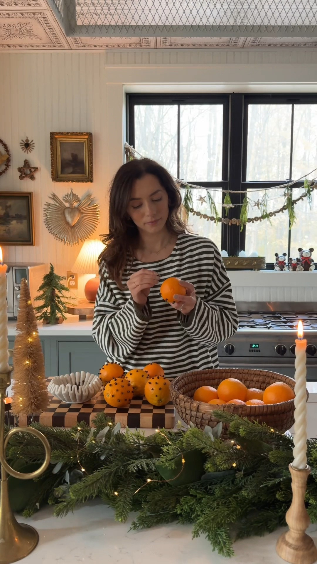 I love making these charming pomander balls as a natural air freshener for the holiday season. 🍊 Their warm, citrusy aroma brings such a cozy ambiance! The cloves are not just for fragrance—they also play a key role in preserving the orange, ensuring that your pomander ball stays fresh for a long time. As the orange gradually dries, the clove-orange scent intensifies, making it a long-lasting addition to your festive decor! I usually arrange them in a decorative bowl for a simple yet elegant touch, but you can also hang them with ribbons to beautifully blend with your holiday decorations! 🎄

🍊DIY Pomander Balls🍊

Materials:
🍊Whole Cloves
🍊Oranges
🍊Toothpicks

Directions:
🍊Poke a design in your orange with a toothpick. I like to make stripes and hearts!
🍊Stick cloves in the punctured holes 
🍊Arrange in a bowl or tie ribbon and hang them as desired!

#easydiy #easychristmasdecoration #christmasdiy

#LTKSeasonal #LTKHoliday