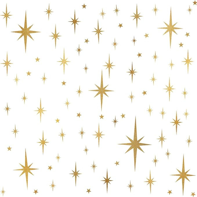 Star Wall Stickers Girls Room Wall Decals (116pcs) Sparkle Wall Sticker Stick and Peel Stars Stic... | Amazon (US)