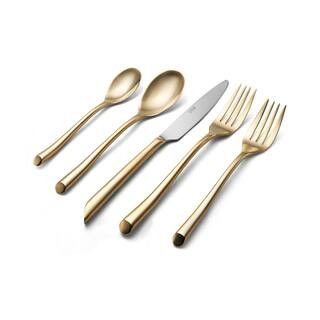 Towle Living Satin Gold Wave 20-Piece 18/0 Stainless Steel Flatware Set (Service for Set for 4) 5... | The Home Depot