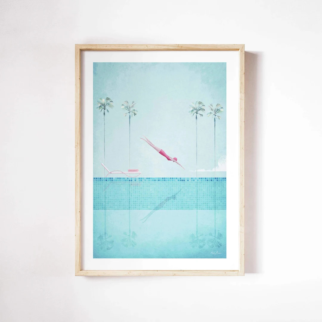 Swimming Pool Print by Henry Rivers Dive Wall Art Swimming Pool Art Poster - Etsy | Etsy (US)