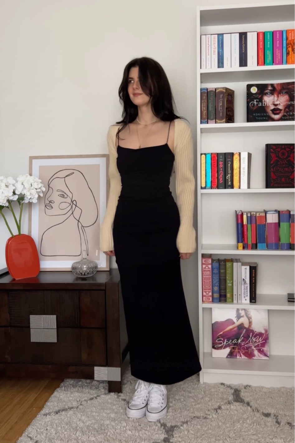 Dress: glassons (linked similar)
Shrug: princess Polly (linked exact)
Shoes: converse (linked exact)

#LTKHoliday #LTKSeasonal #LTKaustralia