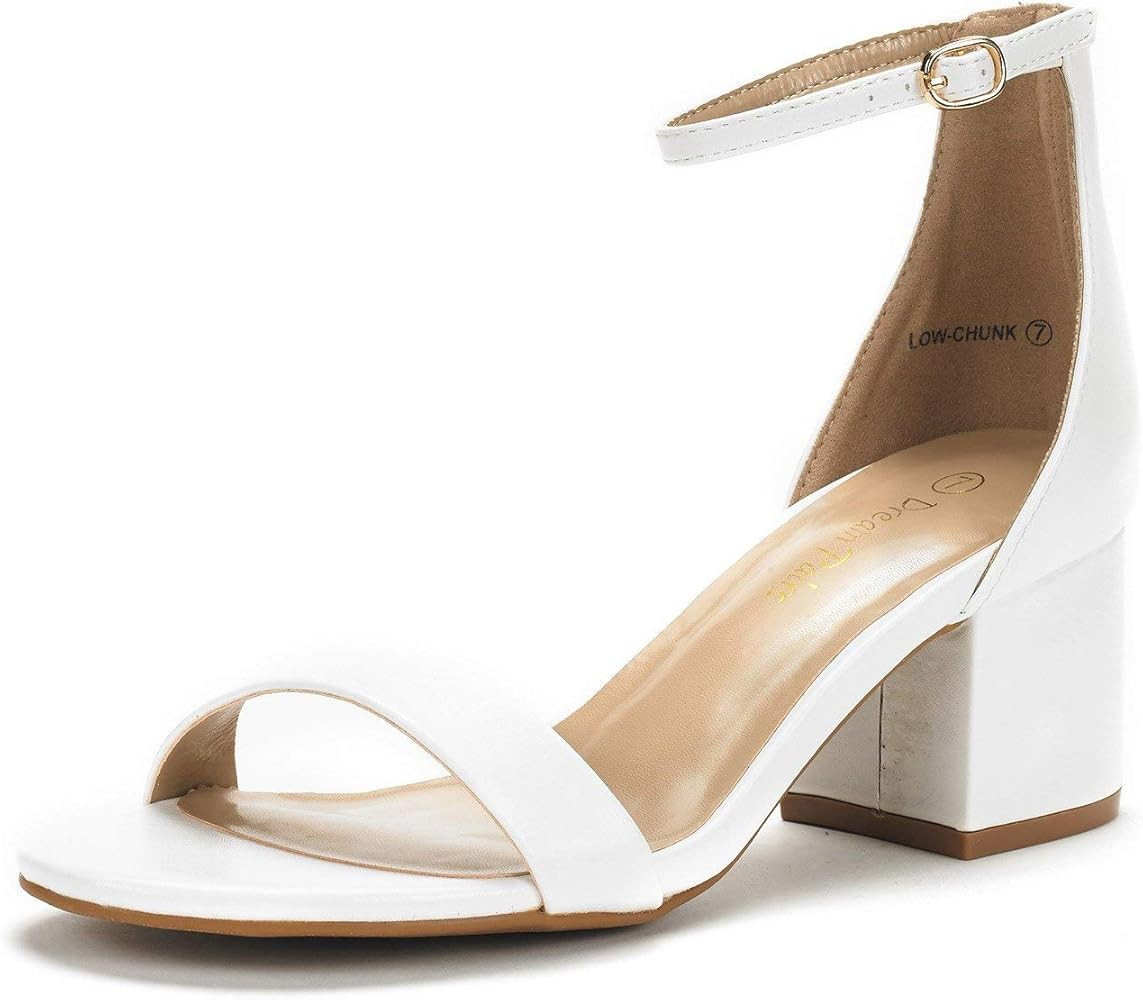 DREAM PAIRS Women's Low-Chunk Low Heel Pump Sandals | Amazon (US)