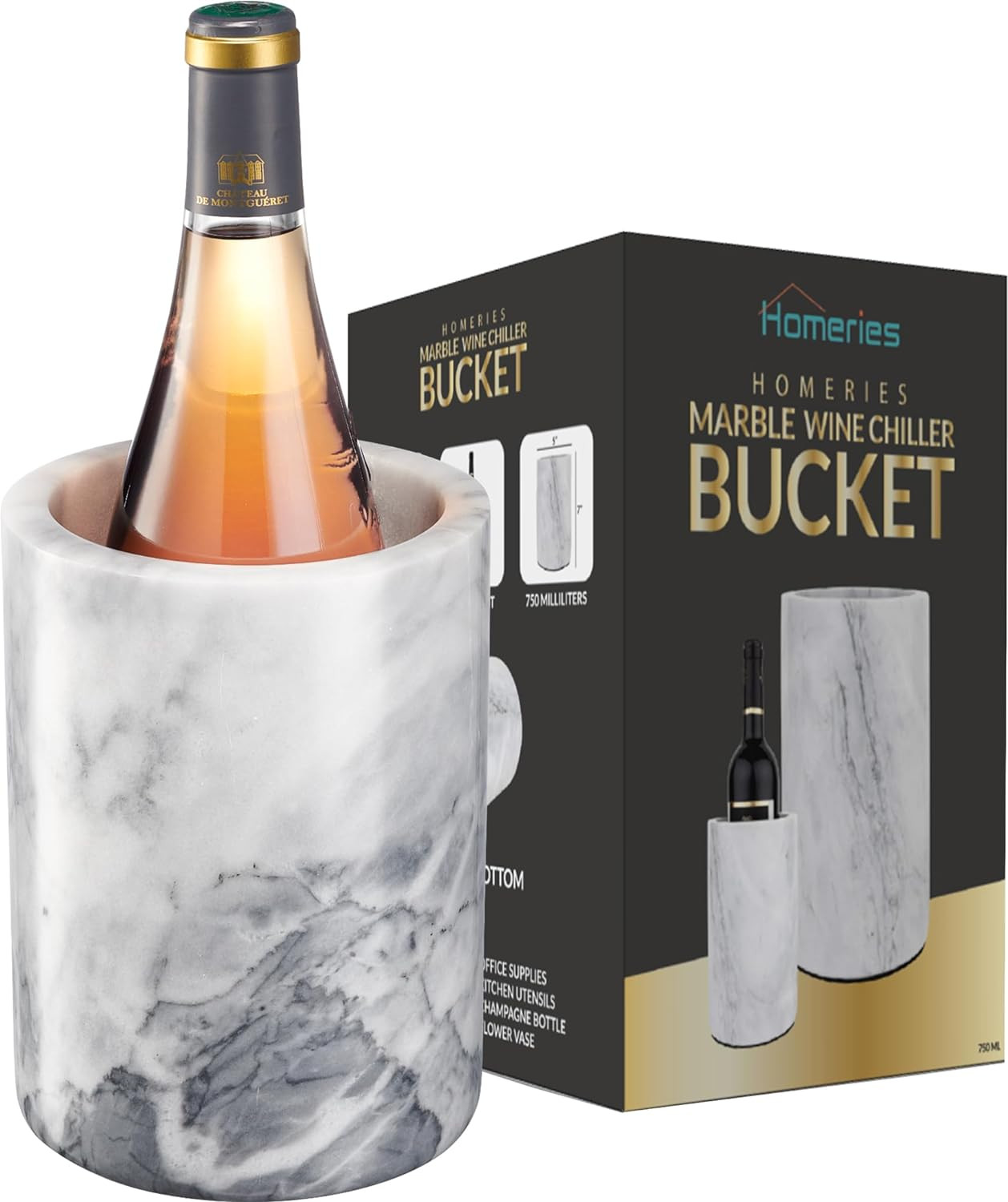 Homeries Marble Wine Chiller Bucket - Wine & Champagne Cooler for Parties, Dinner – Keep Wine &... | Amazon (US)