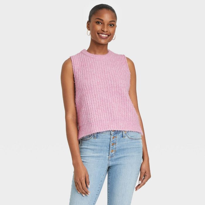 Women&#39;s Crewneck Sweater Vest - Universal Thread&#8482; Lilac M | Target