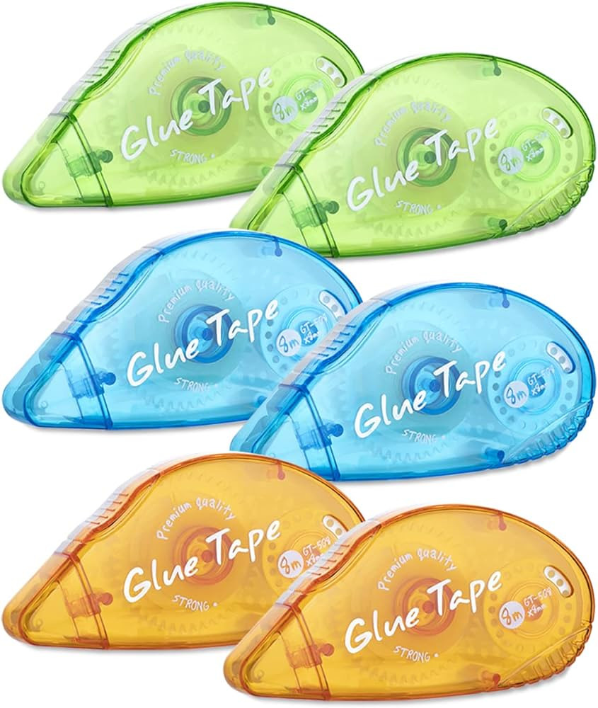 XUXU 6 Pack Double Sided Tape Roller, Scrapbooking Tape, Permanent Adhesive Tape Dispenser Runner... | Amazon (US)