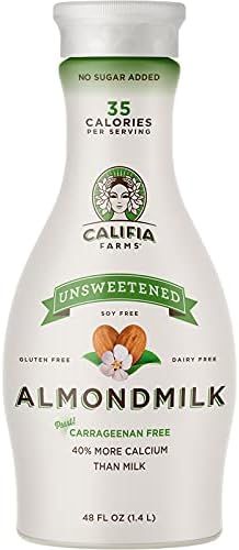 Amazon.com: Califia Farms - Almond Milk, Unsweetened, 48 Oz | Dairy Free | Soy Free | Whole30 | K... | Amazon (US)
