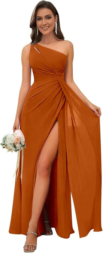 Womens V Neck Orange Mother of The Bride Dress Mother Of The Groom Dress Formal Fall Dress Fall Gown | Amazon (US)