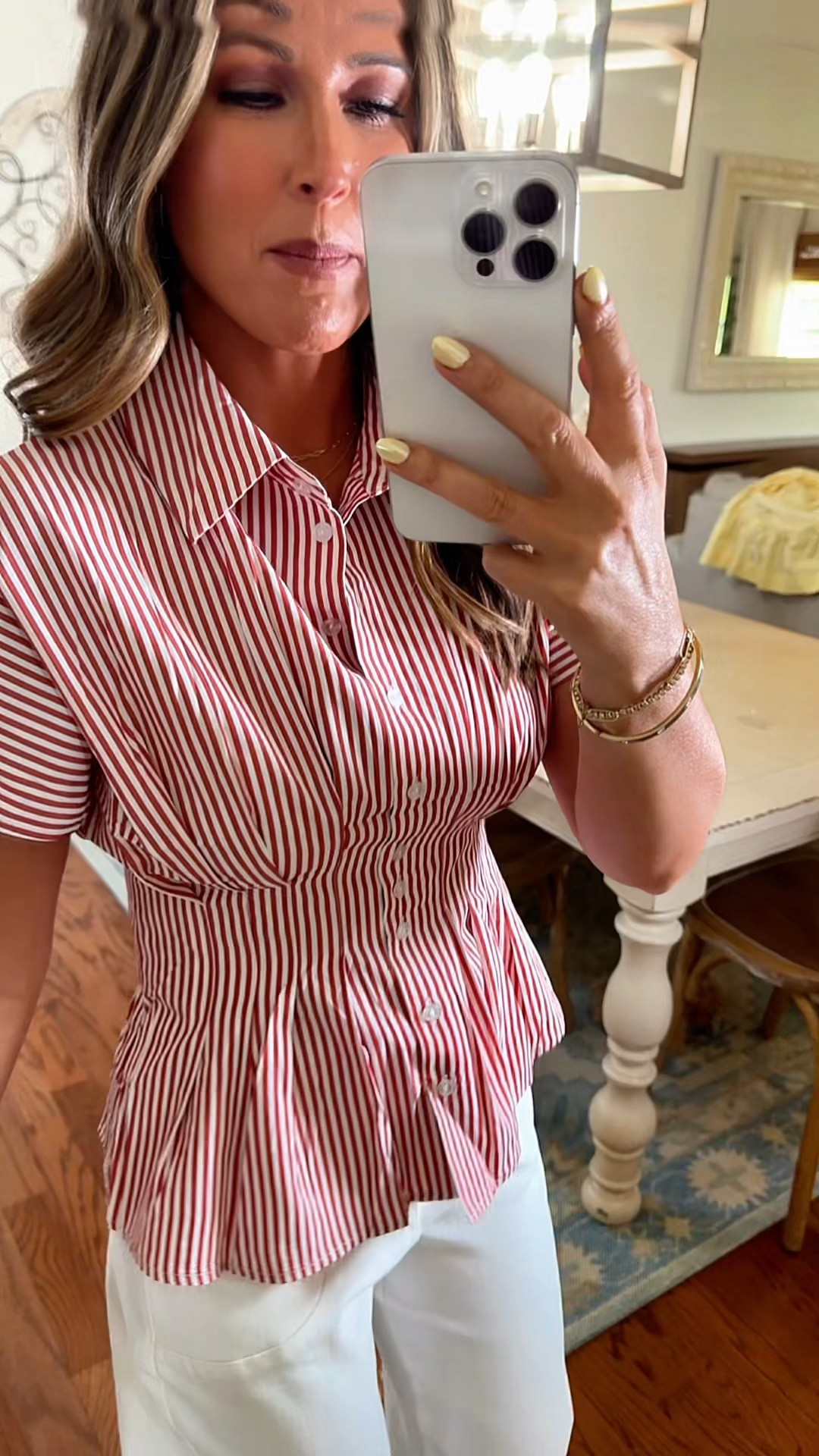 The Preppy Striped Top That Makes You Look Instantly Put Together ❤️

This top is giving polished without trying too hard and I’m obsessed 💕

The peplum fit is SO flattering and the stripes just make it feel elevated + classic 🙌

Perfect for school days, lunch dates, or when you want to look put together in seconds ❤️

striped peplum blouse
preppy outfit women
dressy casual summer top

#preppystyle
#momoutfit #tiktokshopstockup 
#casualchic


#LTKWorkwear #LTKMothersDay #LTKootd