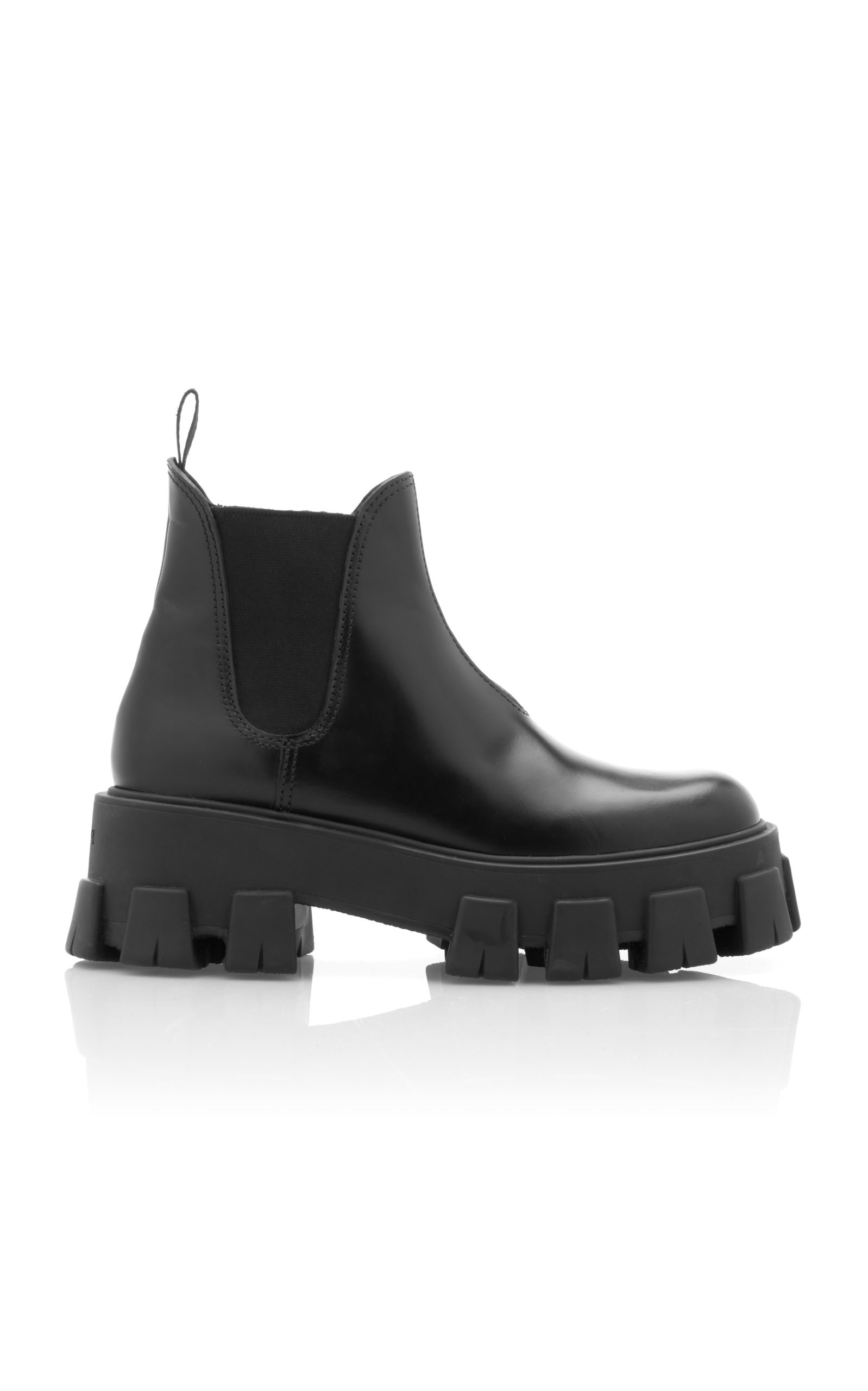 Prada Leather Platform Ankle Boots | Moda Operandi (Global)
