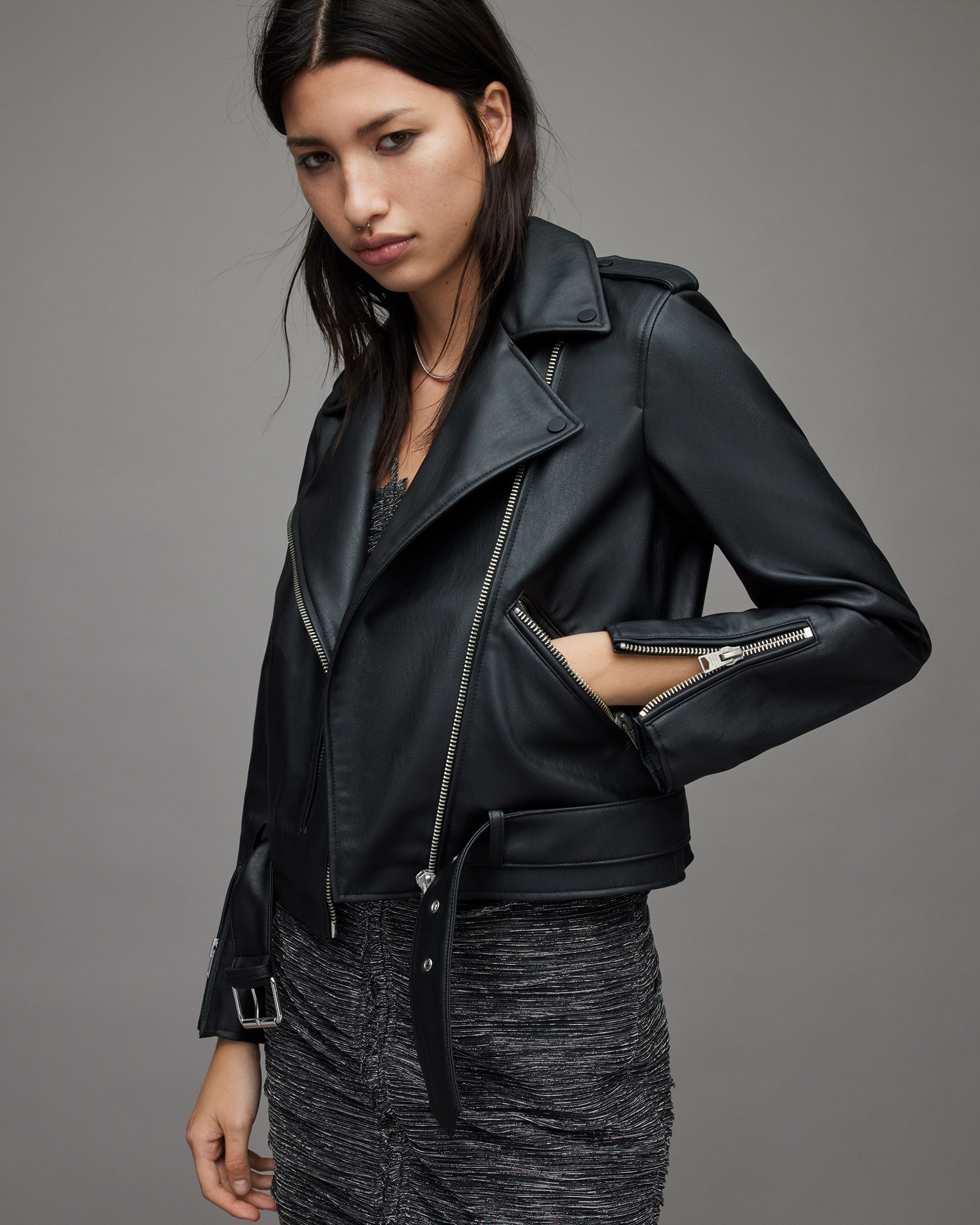 Balfern Faux Biker Jacket | AllSaints US