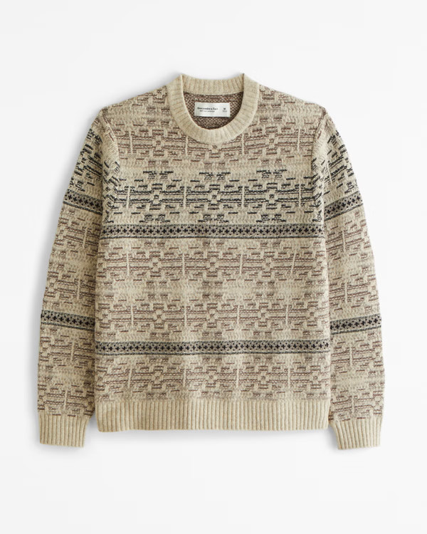 Textured Stripe Crew Sweater | Abercrombie & Fitch (US)