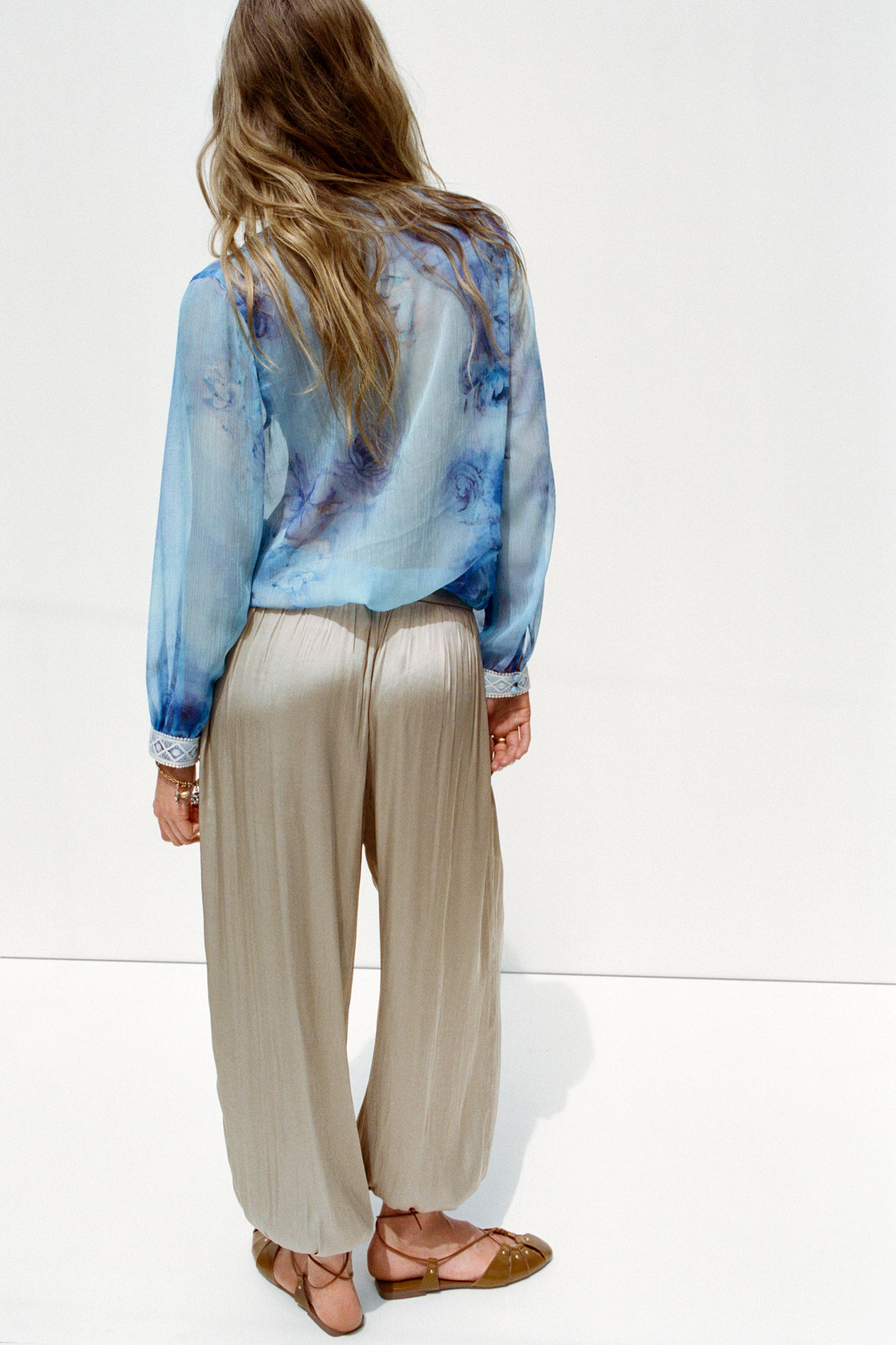 SATIN BOMBER-STYLE TROUSERS | Zara UK