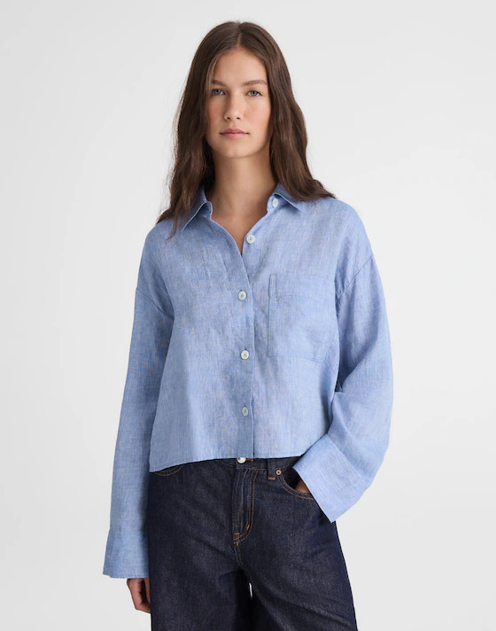 Straight-Hem Shirt in Linen | Madewell