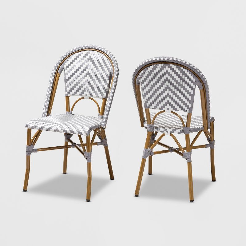 Set of 2 Celie Indoor and Outdoor Stackable Bistro Dining Chairs - Baxton Studio | Target
