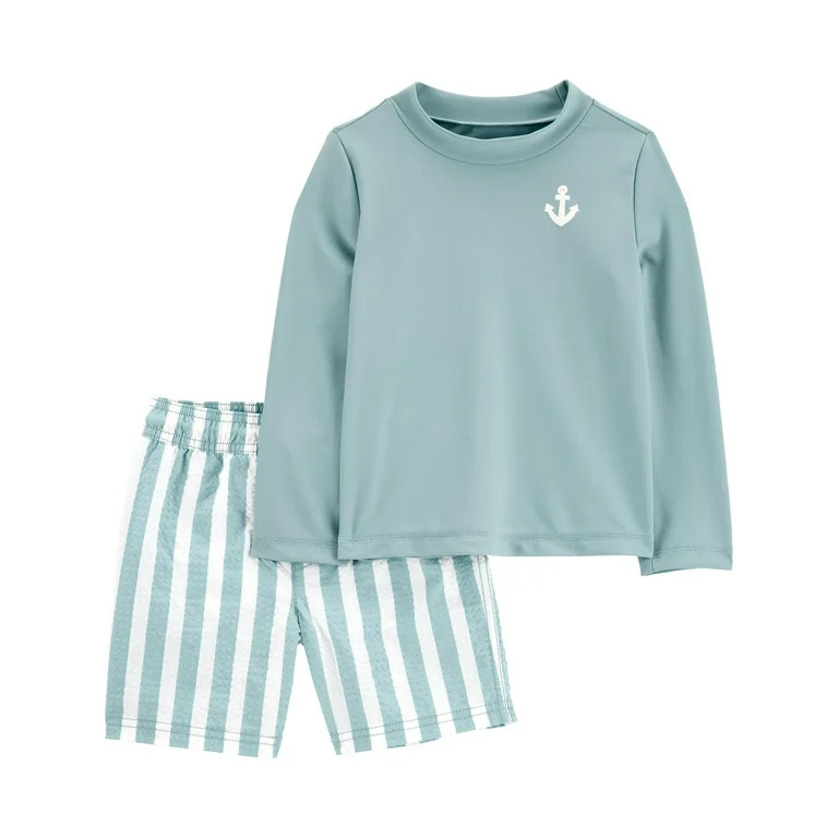 Carter’s Child of Mine Baby and Toddler Boy Two-Piece Rash Guard Set, Sizes 0/3M-5T | Walmart (US)