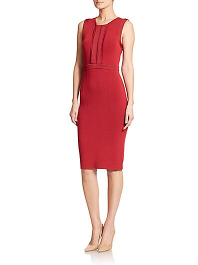 Knit Trim-Detail Dress | Saks Fifth Avenue