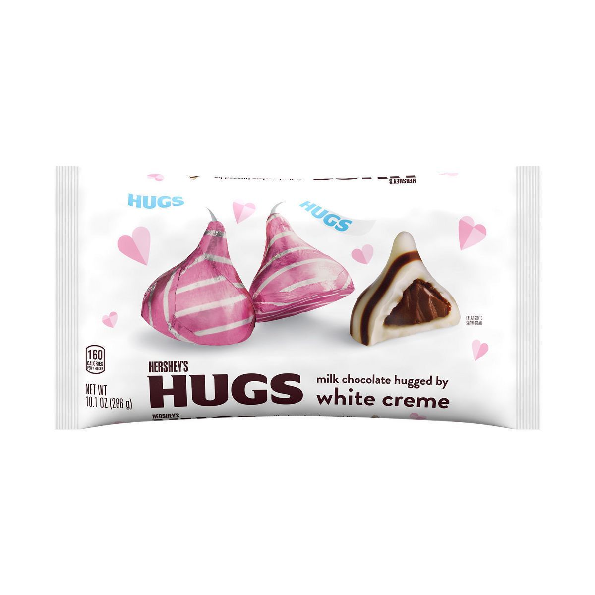 Hershey's Hugs Kisses Valentine's Day Milk Chocolate & White Crème Candy - 10.1oz | Target