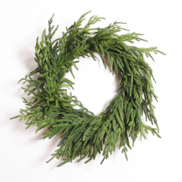 Handcrafted Faux Pine Silk 24'' Wreath | Wayfair North America