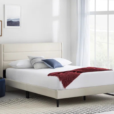 Annaalicia Upholstered Low Profile Platform Bed Latitude Run® Size: King, Color: Pearl | Wayfair North America