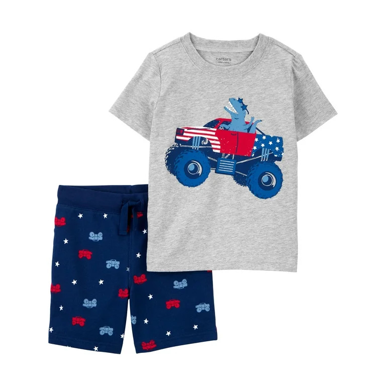 Carter's Child of Mine Toddler Boy Short Set Truck, Sizes 12M - 5T - Walmart.com | Walmart (US)