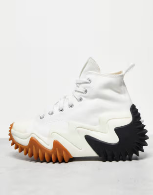 Converse Run Star Motion Hi canvas platform sneakers in white | ASOS | ASOS (Global)