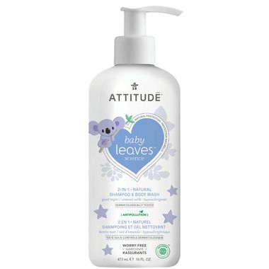 ATTITUDE Baby Leaves 2-in-1 Night Shampoo & Body Wash Almond Milk | Well.ca